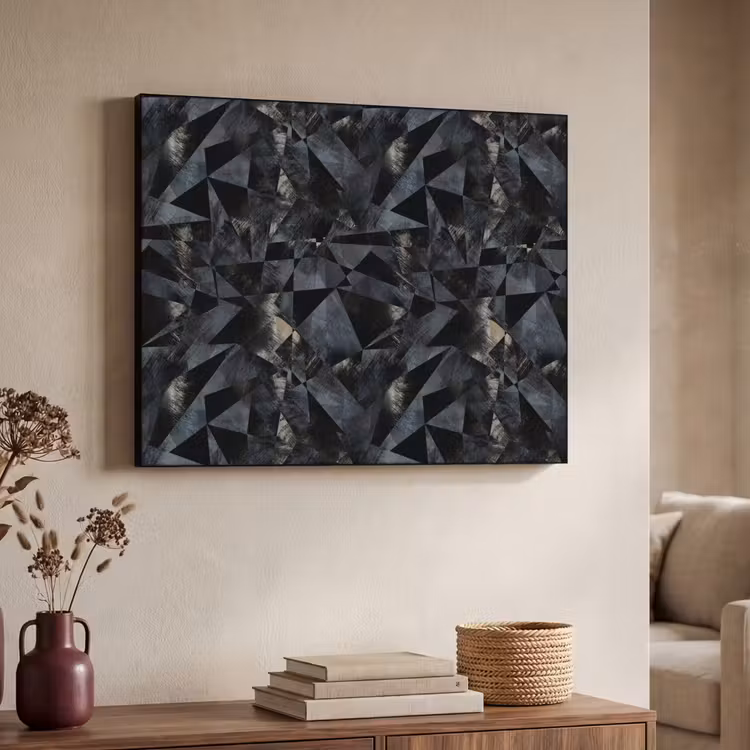 Driehoeken - Abstract - Donker Textielframe - compleet frame klein 947 -sfeer3