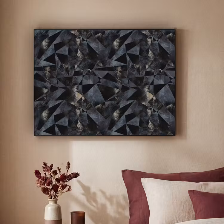 Driehoeken - Abstract - Donker Textielframe - compleet frame klein 947 -sfeer1