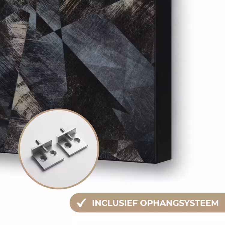 Driehoeken - Abstract - Donker Textielframe zwart klein 947 -USP_ophangsysteemNL