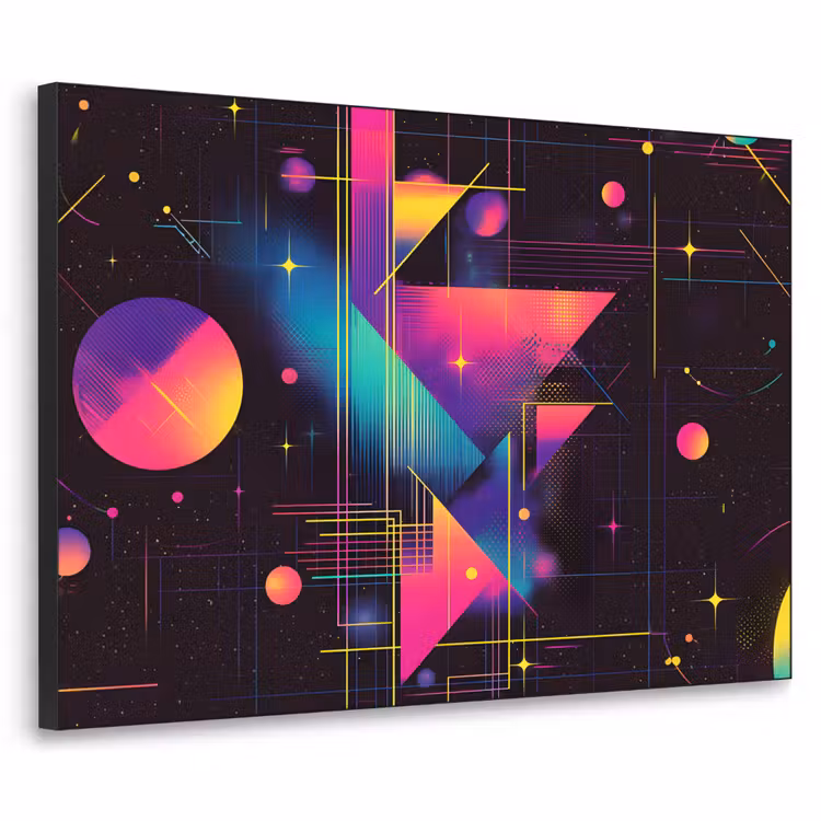 Driehoeken - Cirkels - Abstract - Sterren Textielframe - compleet frame klein -3d