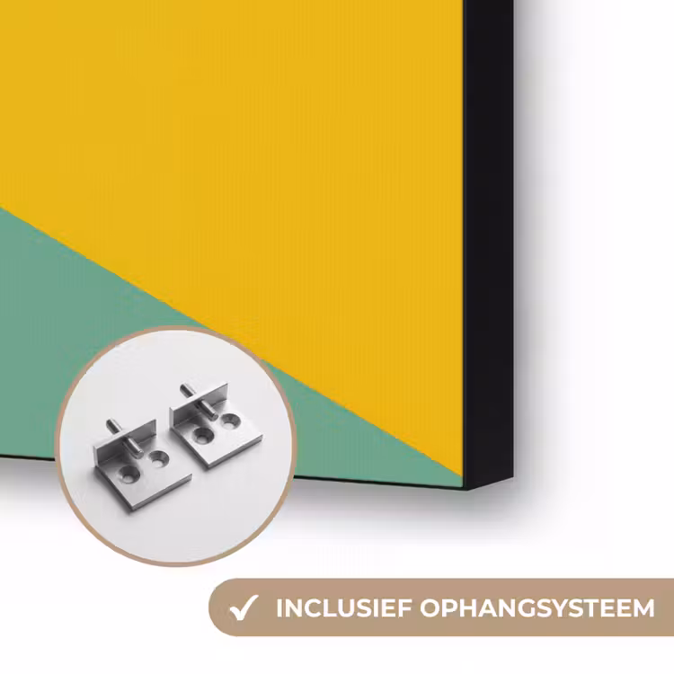 Driehoeken - Kleurrijk - Abstract Textielframe zwart klein -USP_ophangsysteemNL