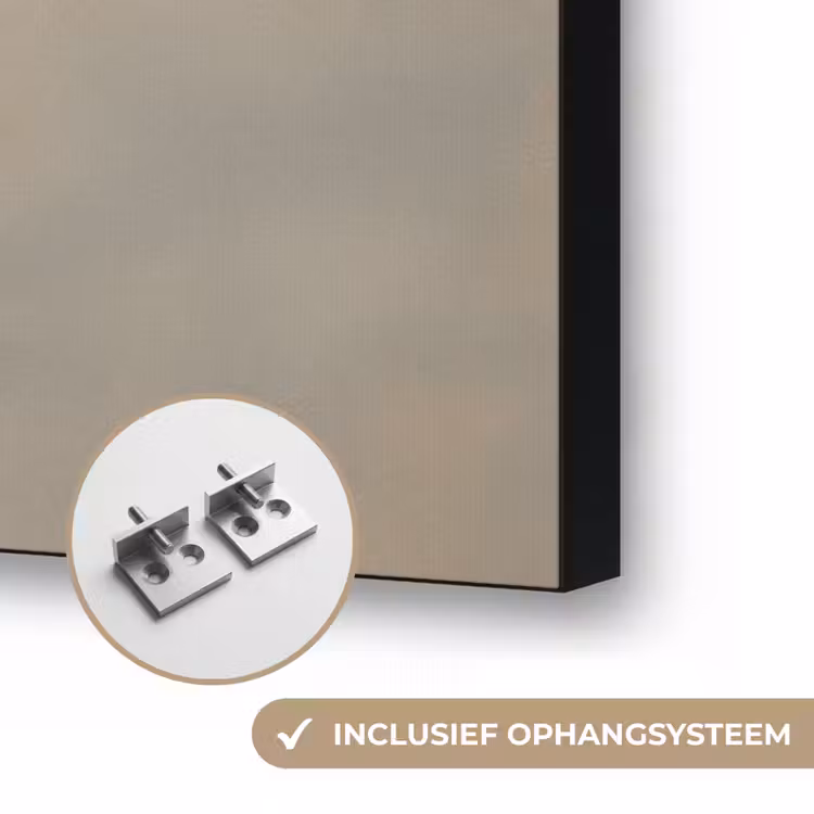 Dromerig - Beige - Paardenbloemzaadjes Textielframe zwart klein -USP_ophangsysteemNL