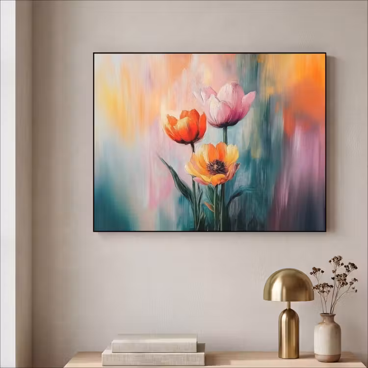 Dromerig - Bloemen - Verfijnde details Textielframe - compleet frame klein -sfeer2