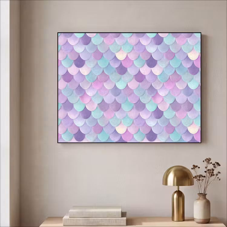 Dromerig - Zeemeermin - Pastel Textielframe zwart klein 947 -sfeer2