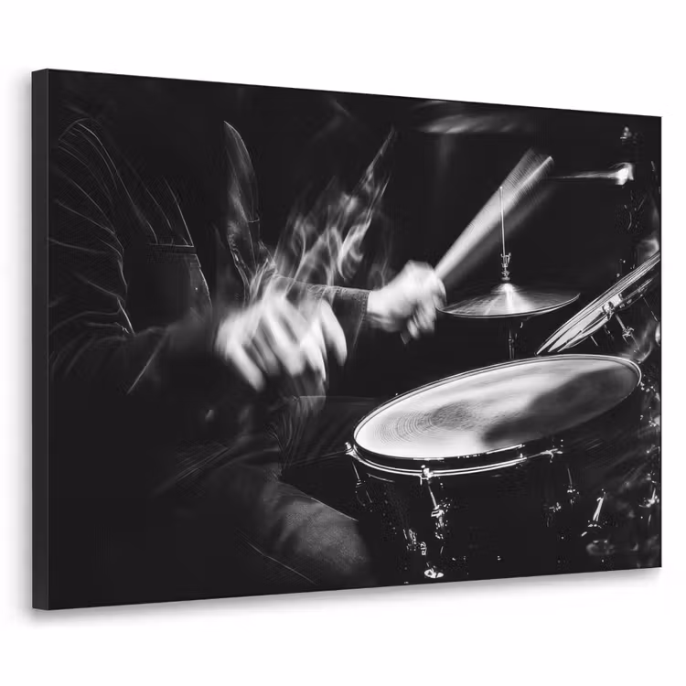 Drummer - Zwart - Drumstel Textielframe - compleet frame klein -3d