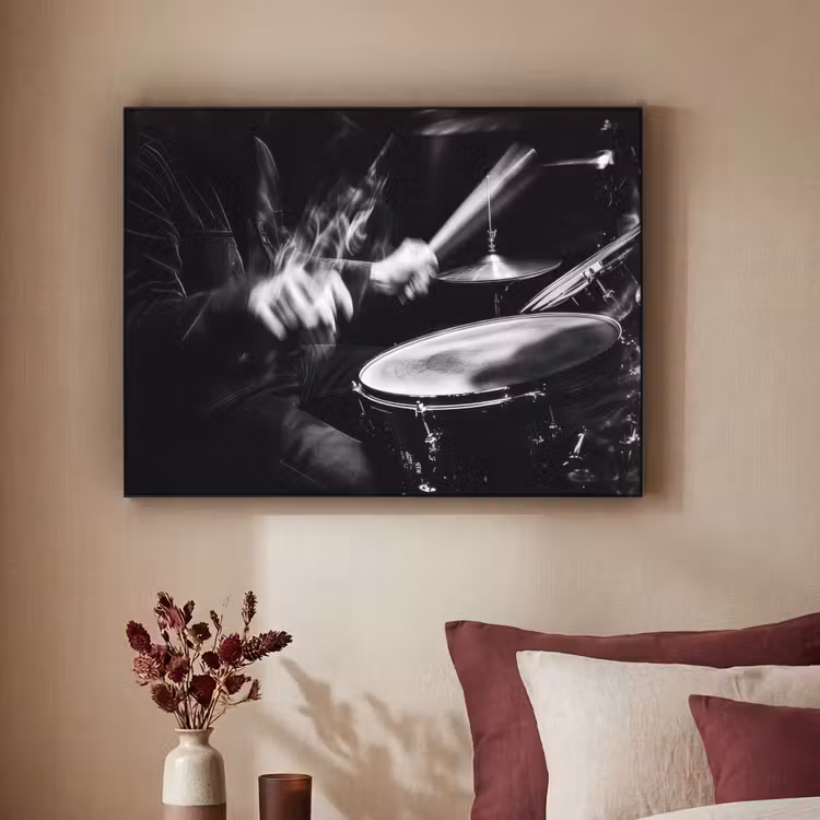 Drummer - Zwart - Drumstel Textielframe zwart klein -sfeer1