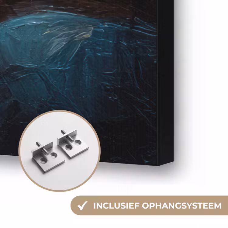 Drumstokken - Olieverf - Man Textielframe zwart klein -USP_ophangsysteemNL