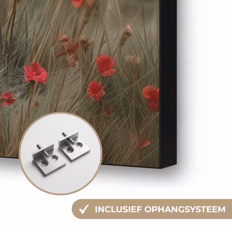 Duif - Bloemen - Natuur Textielframe zwart klein -USP_ophangsysteemNL