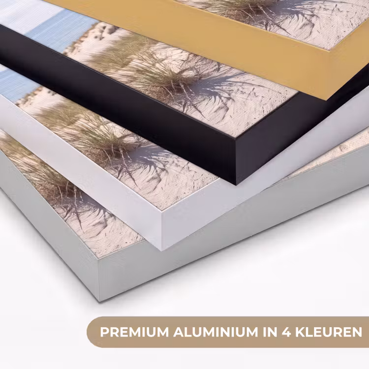 Duin - Bord - Kust - Landschap - Rood Textielframe zwart klein -USP_kleurenNL