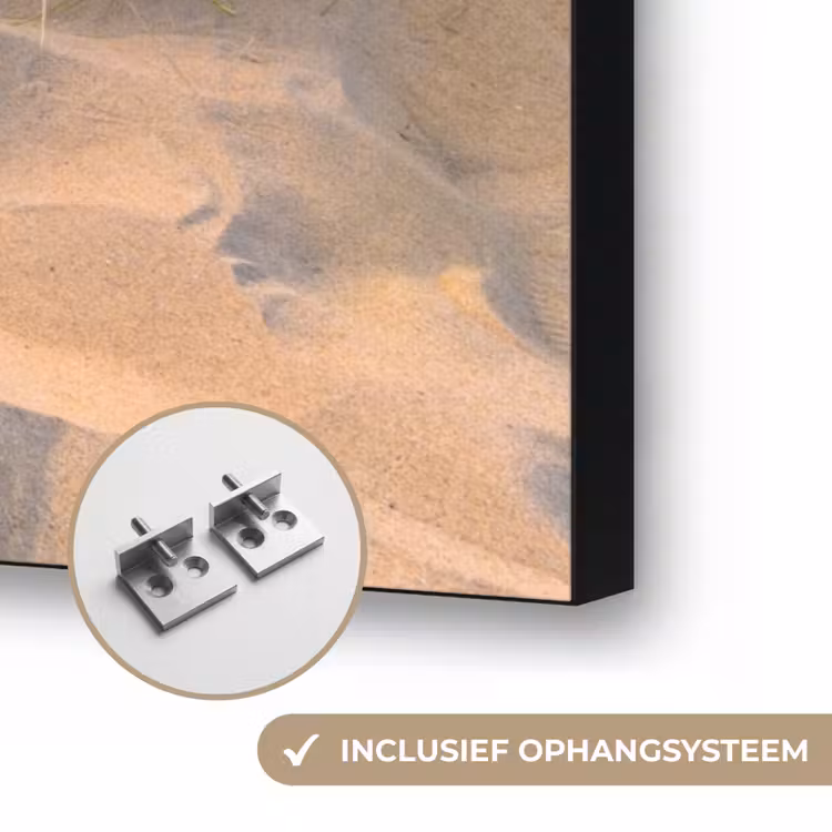 Duin - Zonsondergang - Horizon - Strand - Gras Textielframe zwart klein -USP_ophangsysteemNL