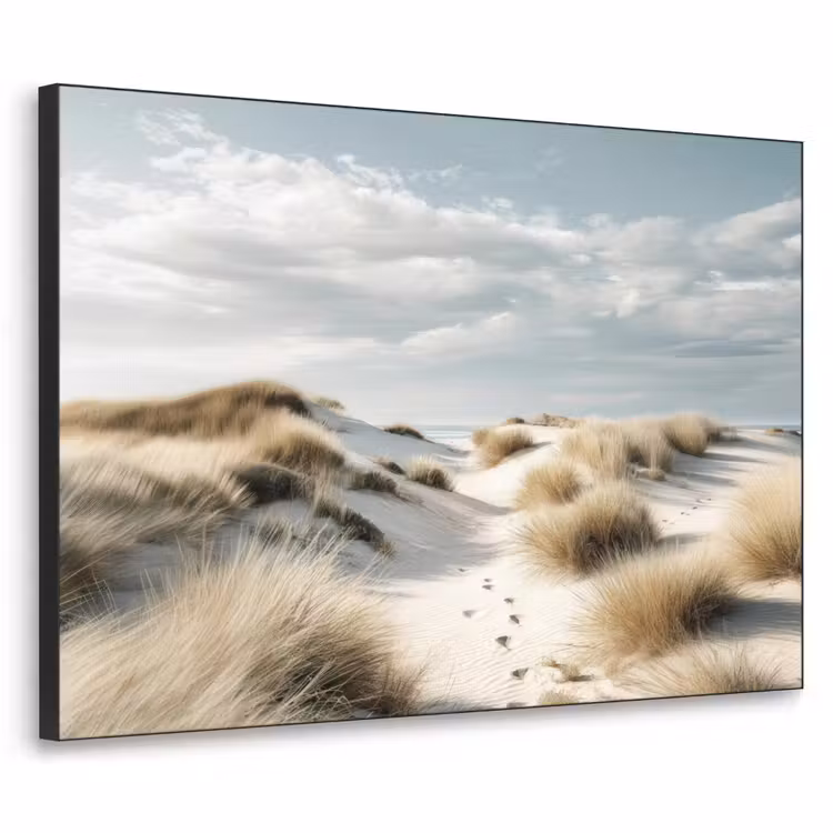 Duinen - Gras - Sporen - Wolken Textielframe - compleet frame klein -3d
