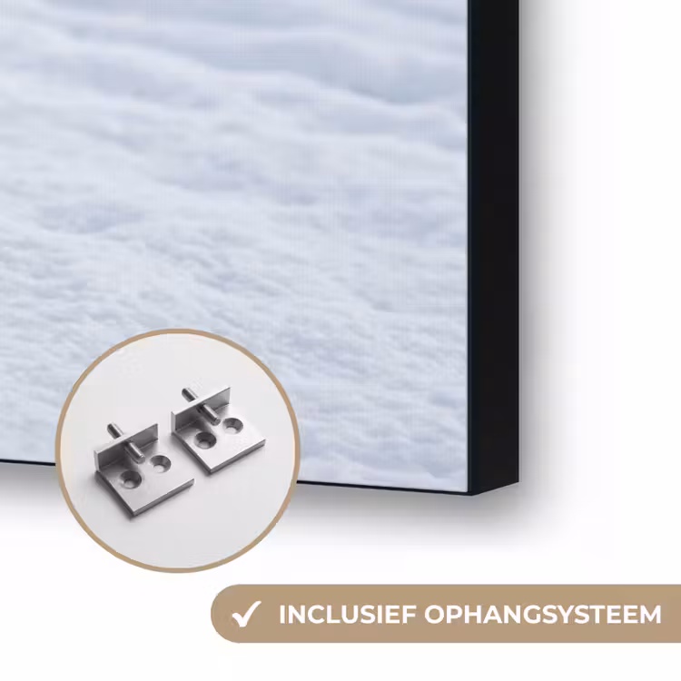 Duinen - Sneeuw - Strand - Winter - Serene Textielframe zwart klein -USP_ophangsysteemNL