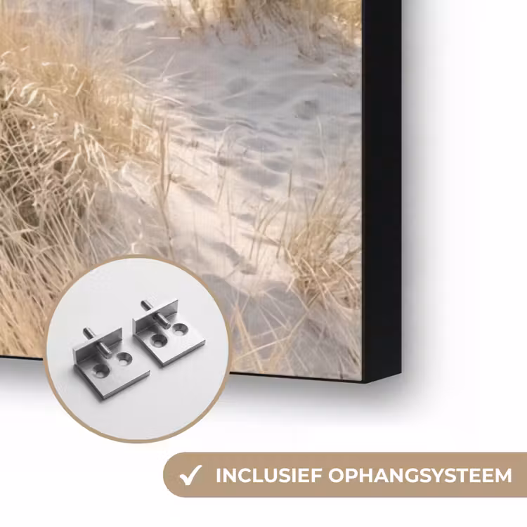 Duinen - Strand - Beige Textielframe zwart klein -USP_ophangsysteemNL