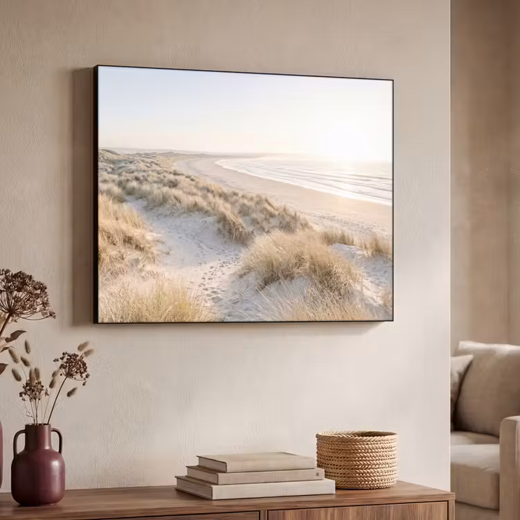 Duinen - Strand - Beige Textielframe zwart klein -sfeer3
