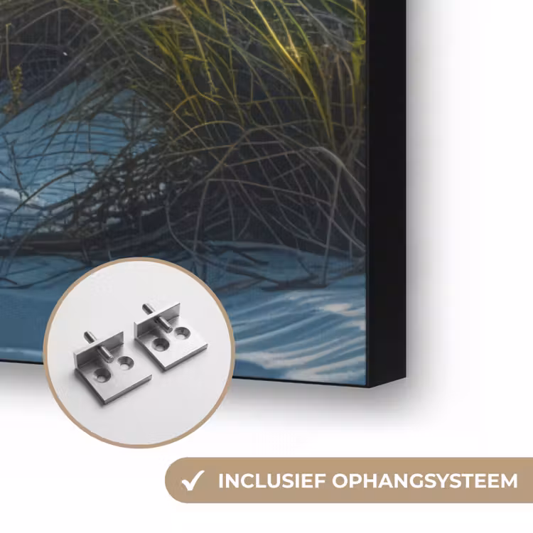 Duinen - Strand - Zee - Zomer Textielframe zwart klein -USP_ophangsysteemNL