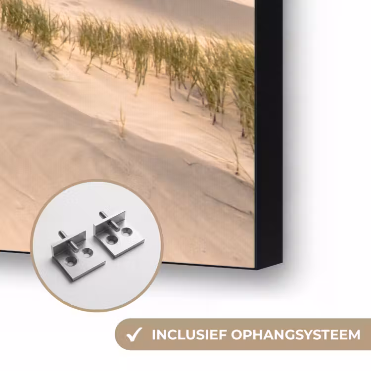 Duinen - Strand - Zonsondergang - Natuur - Zomer Textielframe zwart klein -USP_ophangsysteemNL