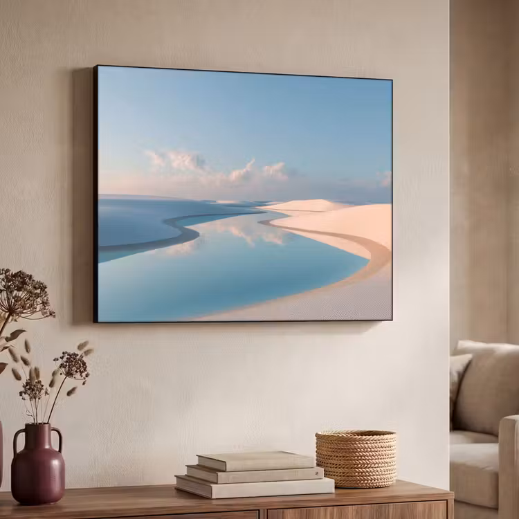 Duinen - Waterplas - Oneindige rust Textielframe - compleet frame klein -sfeer3