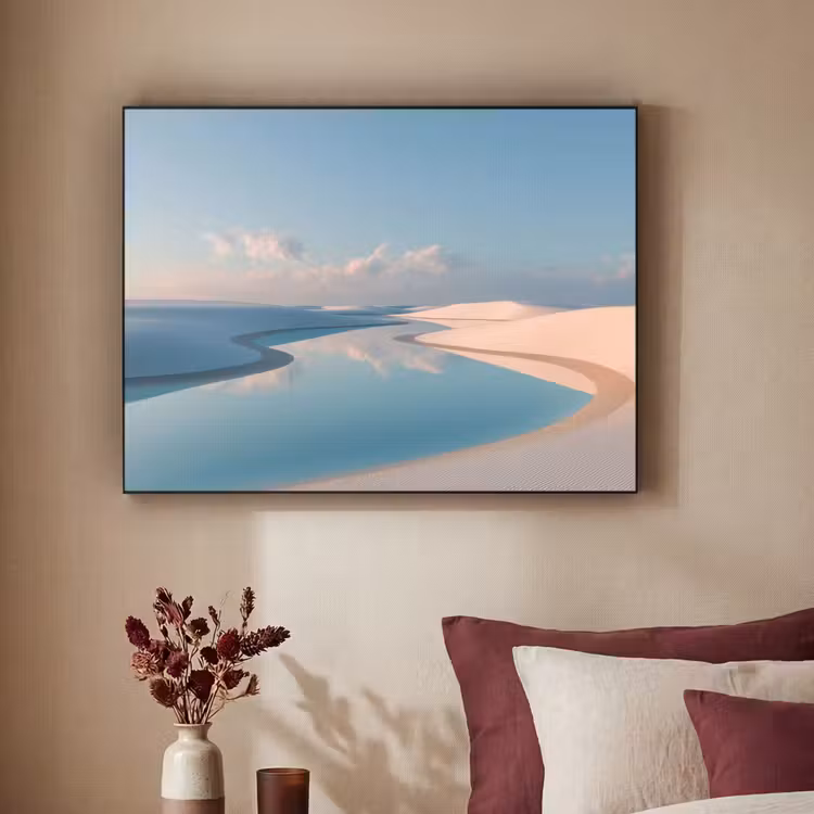 Duinen - Waterplas - Oneindige rust Textielframe - compleet frame klein -sfeer1