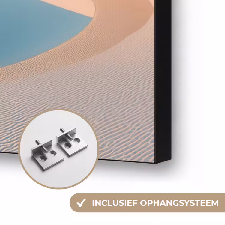 Duinen - Waterplas - Oneindige rust Textielframe zwart klein -USP_ophangsysteemNL