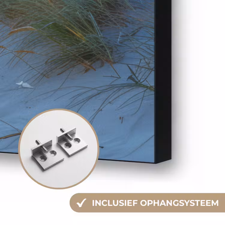 Duinen - Zomer - Zon - Landschap - Zee Textielframe zwart klein -USP_ophangsysteemNL