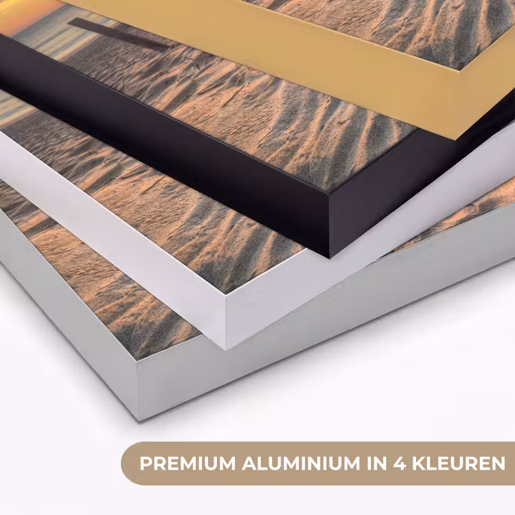 Duinen - Zonsondergang - Strand - Zee - Horizon Textielframe zwart klein -USP_kleurenNL