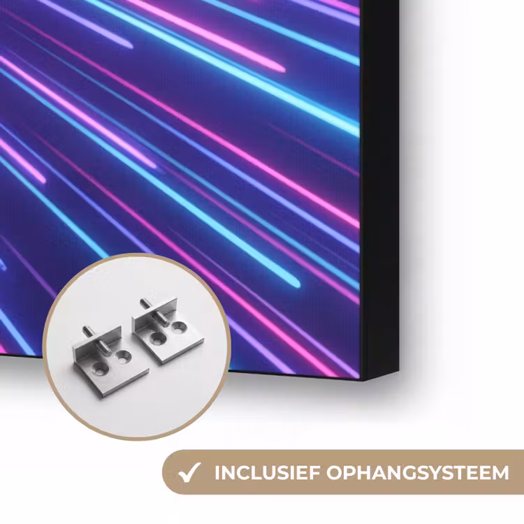 Dynamisch - Ruimte - Kleurrijk Textielframe zwart klein -USP_ophangsysteemNL