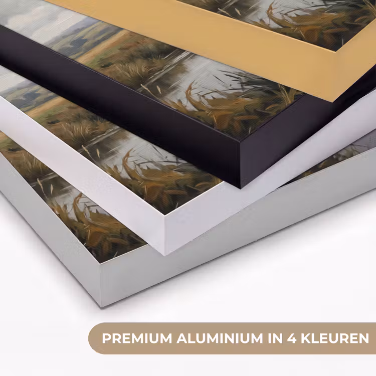 Eenden - Rivier - Landschap - Vlucht - Nostalgisch Textielframe zwart klein -USP_kleurenNL