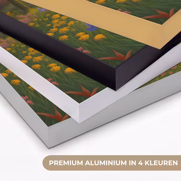 Eenden - Vijver - Bloemen Textielframe zwart klein -USP_kleurenNL