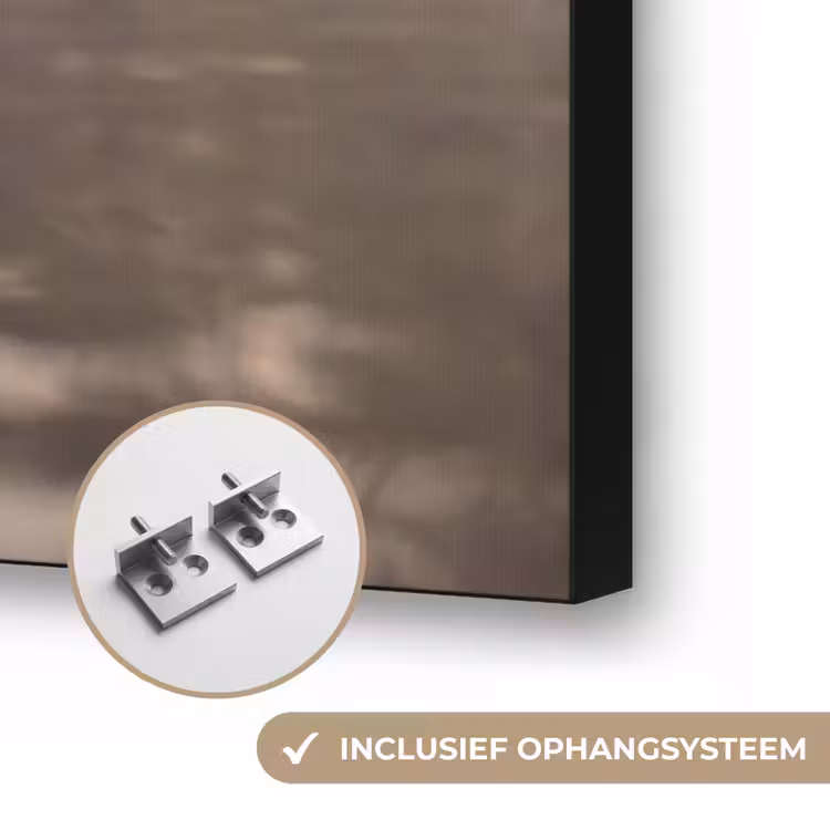 Eenden - Water - Mist - Natuur Textielframe zwart klein -USP_ophangsysteemNL