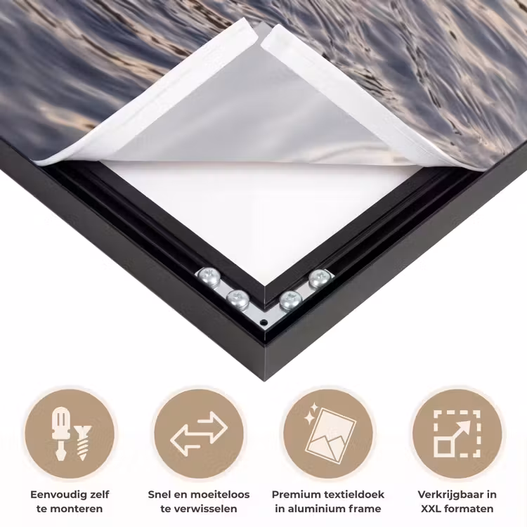 Eenden - Water - Natuur Textielframe zwart klein -USP_closeupNL