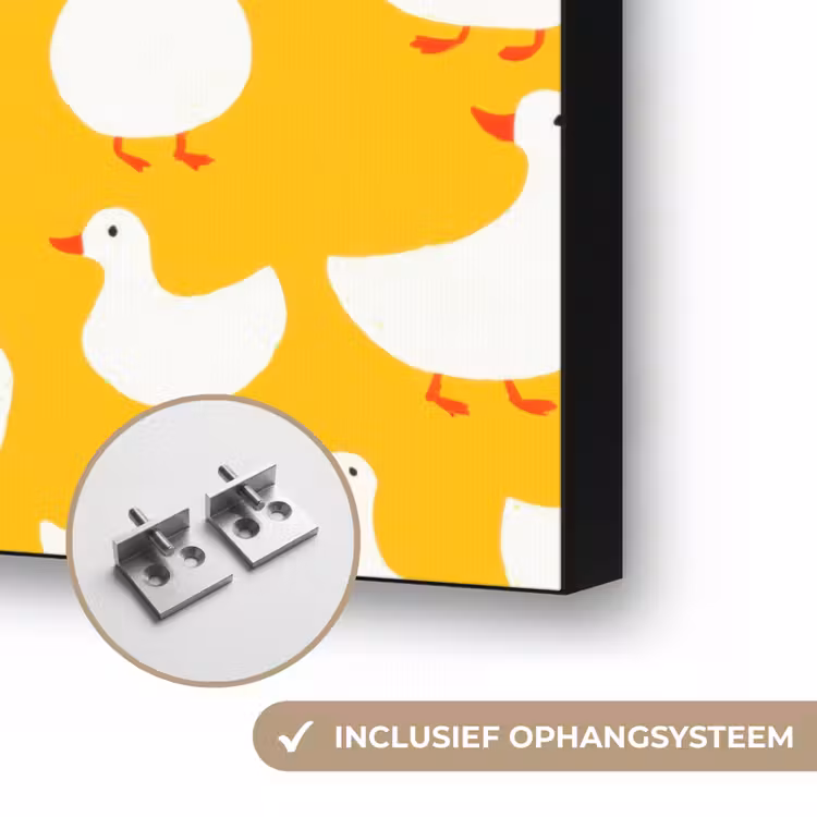 Eendjes - Patroon - Geel Textielframe zwart klein 947 -USP_ophangsysteemNL