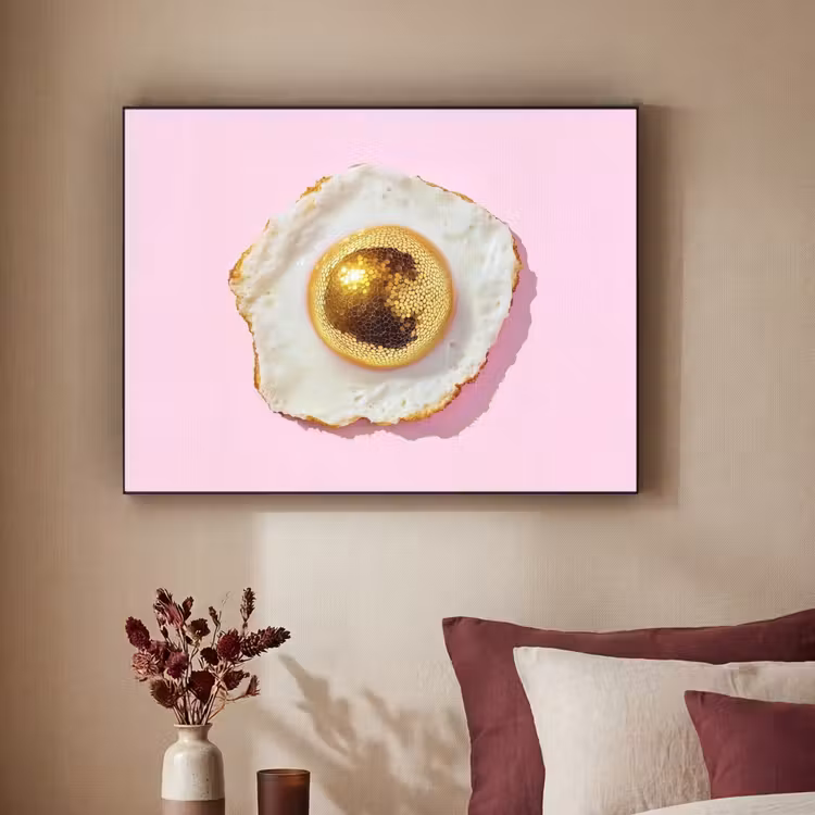Ei - Disco - Ontbijt - Glitter Textielframe - compleet frame klein -sfeer1