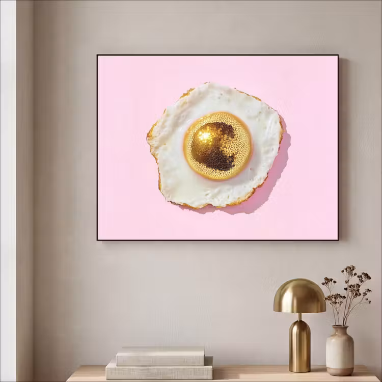 Ei - Disco - Ontbijt - Glitter Textielframe - compleet frame klein -sfeer2