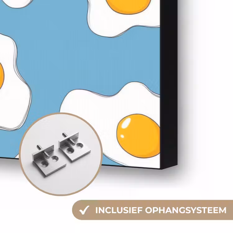 Eieren - Dooiers - Blauw Textielframe zwart klein 947 -USP_ophangsysteemNL