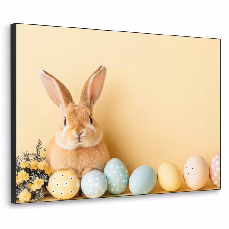 Eieren -  Konijn - Pasteltinten Textielframe - compleet frame klein -3d