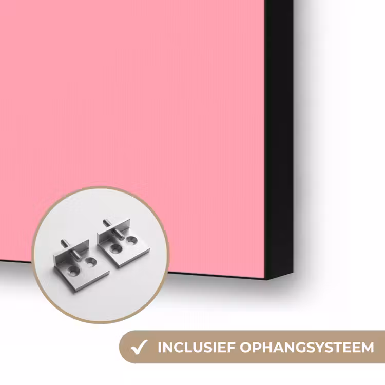 Eiffeltoren - Parijs - Architectuur - Minimalistisch - Roze Textielframe zwart klein -USP_ophangsysteemNL
