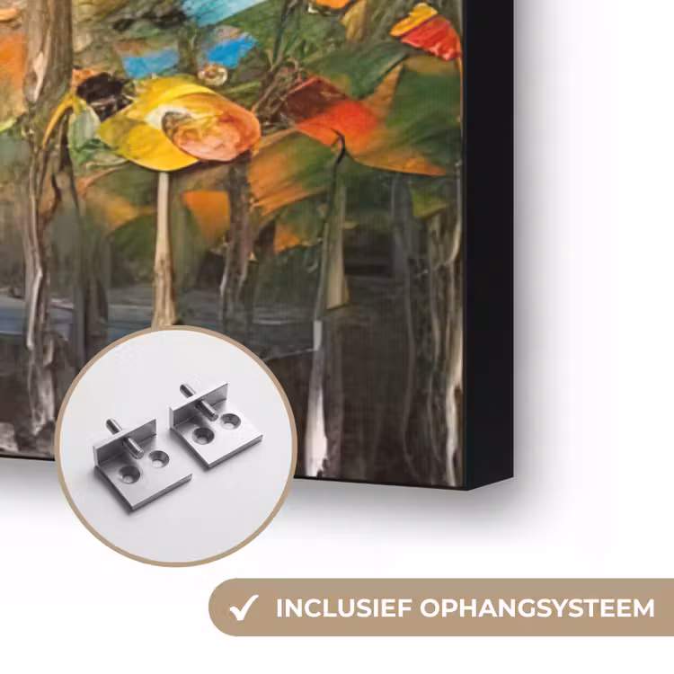 Eiffeltoren - Schilderij - Olieverf - Parijs Textielframe zwart klein -USP_ophangsysteemNL