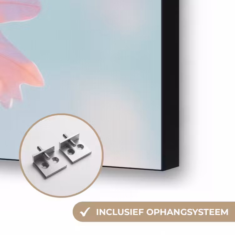 Eikenbladeren - Takken - Roze Textielframe zwart klein -USP_ophangsysteemNL