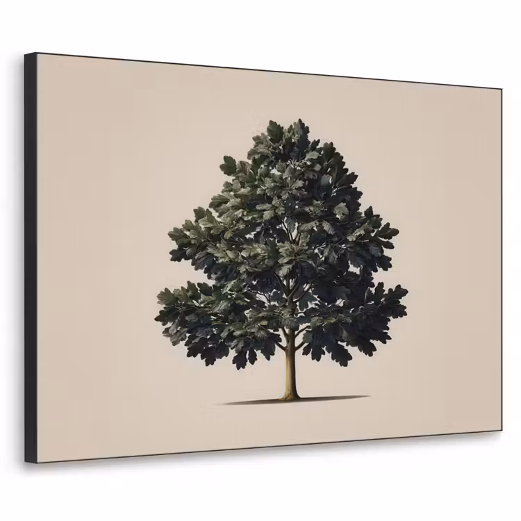 Eikenboom - Schaduw - Egaal Textielframe - compleet frame klein -3d