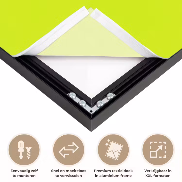 Electric - Lemon - Geel Textielframe zwart klein 947 -USP_closeupNL