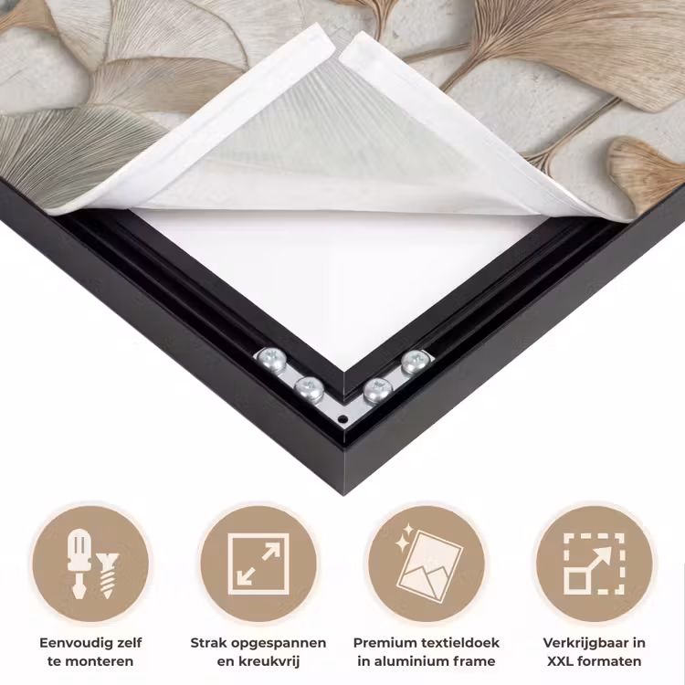 Elegant - Bladeren - Groen Textielframe zwart klein 947 -USP_feed_closeupNL