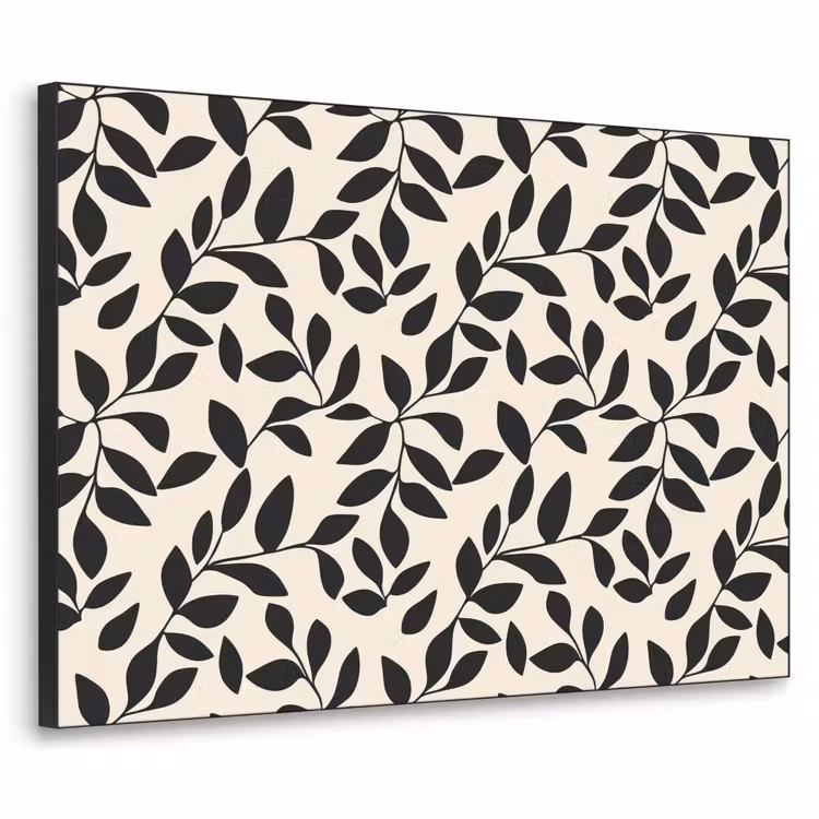 Elegant - Patroon - Zwart - Beige Textielframe zwart klein 947 -3d