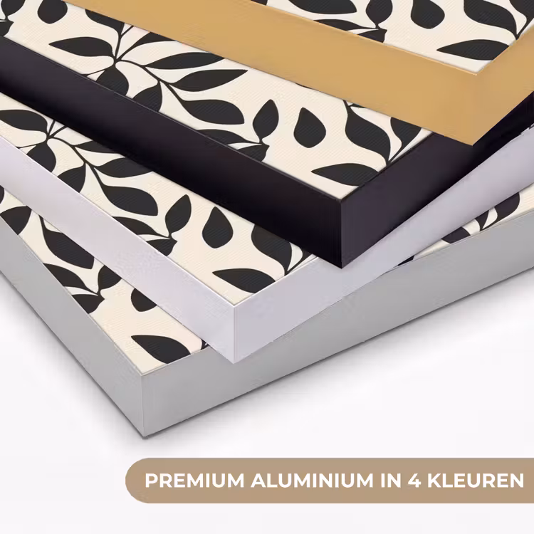 Elegant - Patroon - Zwart - Beige Textielframe zwart klein 947 -USP_kleurenNL