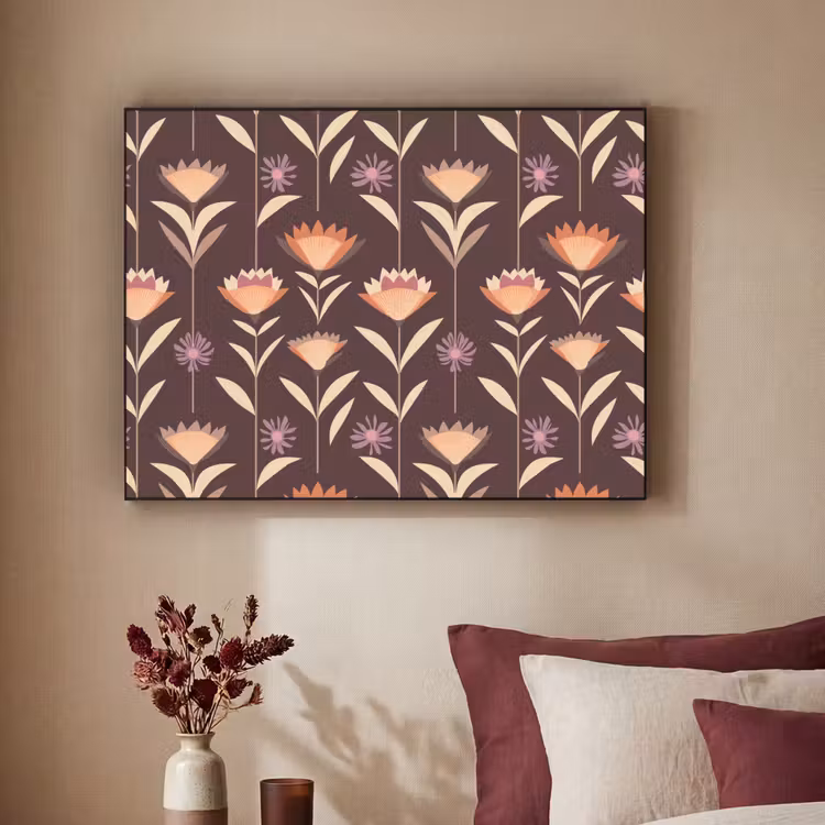Elegant - Retro - Bruin Textielframe zwart klein 947 -sfeer1