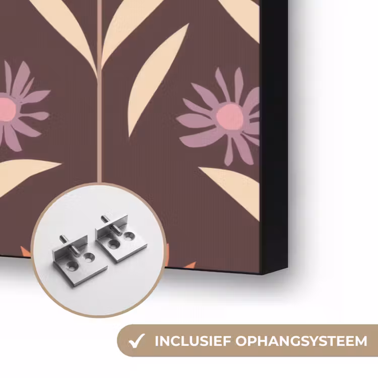 Elegant - Retro - Bruin Textielframe zwart klein 947 -USP_ophangsysteemNL