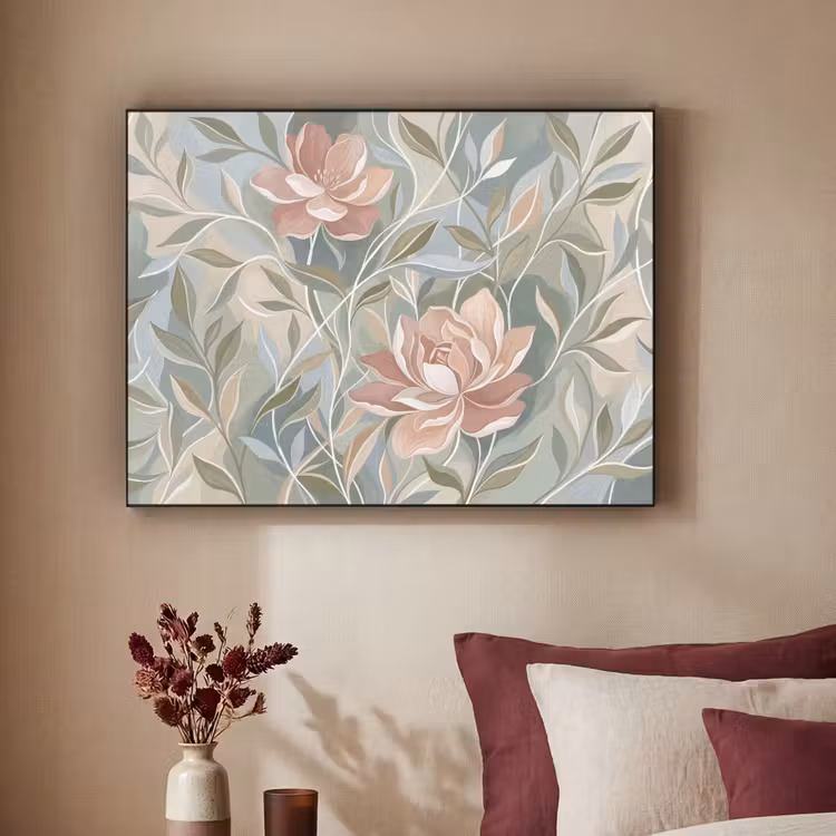 Elegant - Romantiek - Roze Textielframe zwart klein -sfeer1