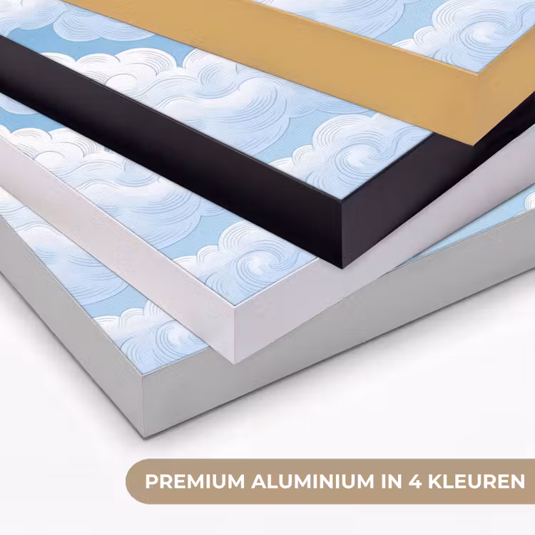 Engel - Vliegend - Klassiek - Blauw Textielframe zwart klein -USP_kleurenNL