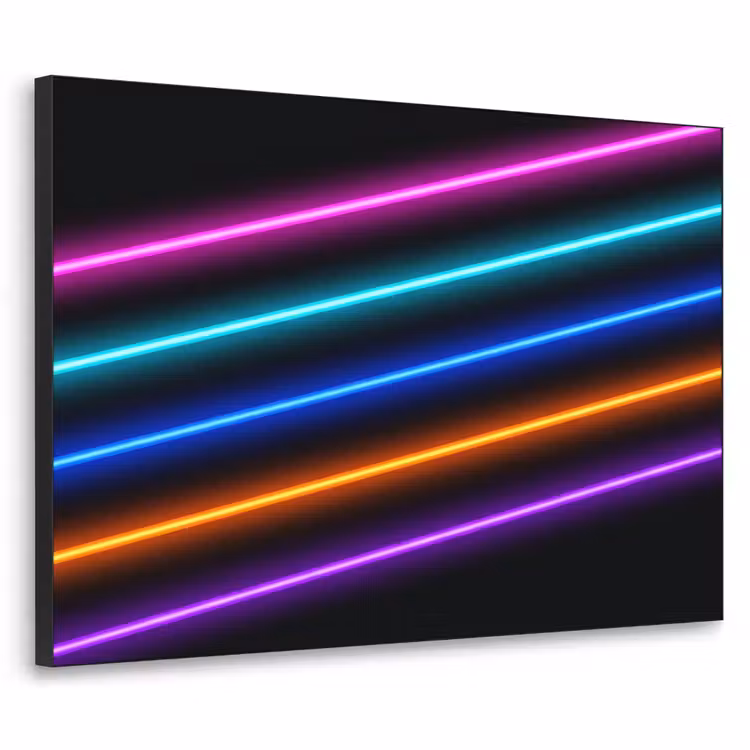 Esthetiek - Retro - Neon Textielframe zwart klein -3d