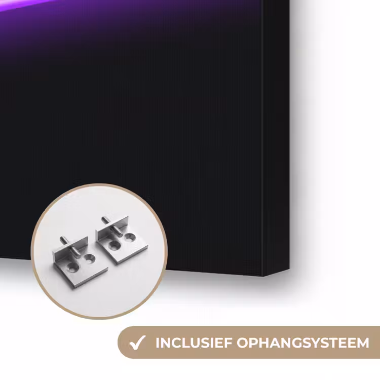 Esthetiek - Retro - Neon Textielframe zwart klein -USP_ophangsysteemNL