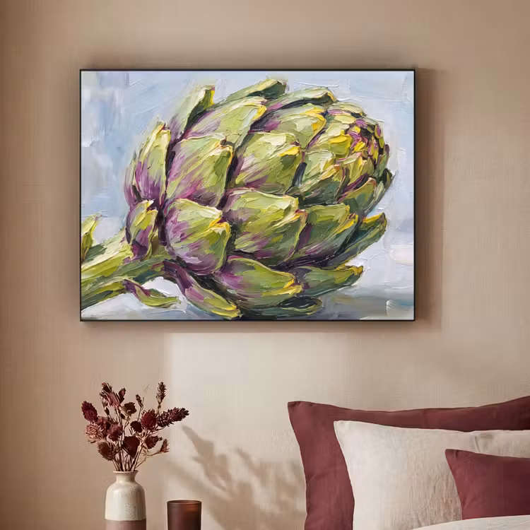 Art frame - Eten - Artisjok - Modern - Eten - Artisjok - Modern Textielframe zwart klein